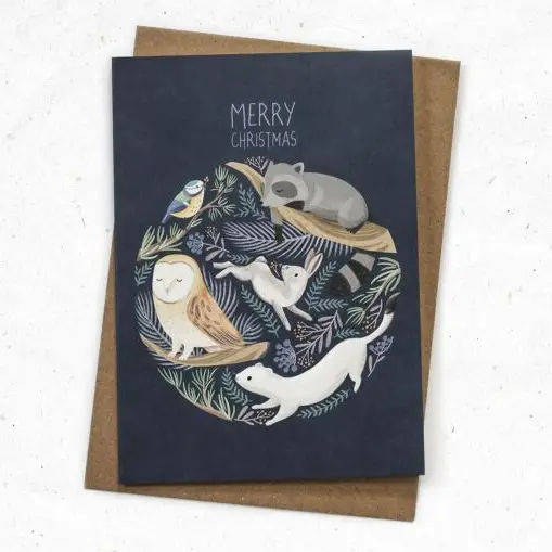 VIERUNDFÜNFZIG Klappkarte | Weihnachten Wintertiere