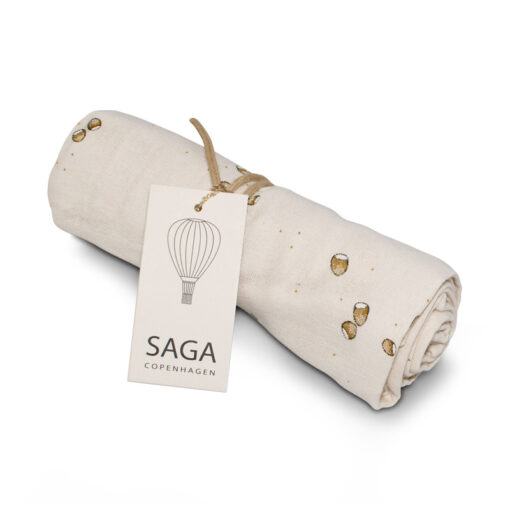 Saga Copenhagen Bio Musselin Nuschi VIDAR 70x70cm | Hazelnut