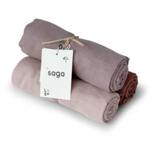 Saga Copenhagen Bio Musselin Nuschi VIDAR 70x70cm SET | mixed rose