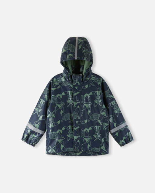 REIMA Fleecegefütterte Kinder Regenjacke Koski | navy – Bild 7