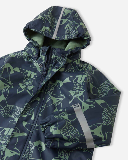 REIMA Fleecegefütterte Kinder Regenjacke Koski | navy – Bild 6