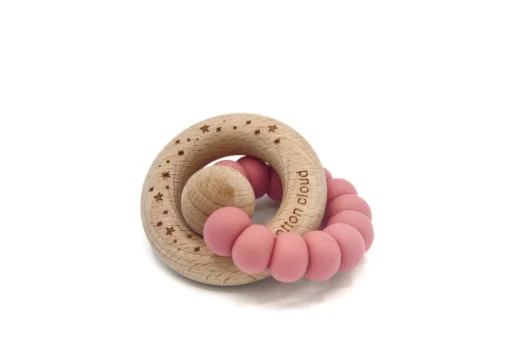 Cotton Cloud Beißring Round | wilde rose