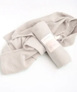 BIBAK Bio Baumwoll Musselin Nuschi Tuch 110 x 100 cm | Beige