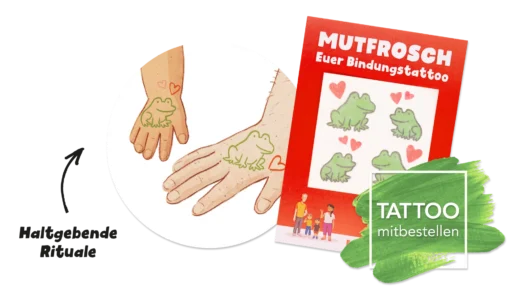 Familie Weißbescheid | Bin­dungs­tat­too Mut­frosch