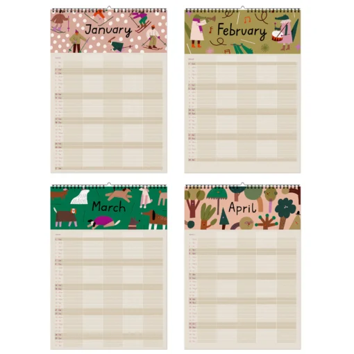 Nuukk Familienkalender 2026 (inkl. Poster + 88 Sticker) | Ponys u. Picknick – Bild 3