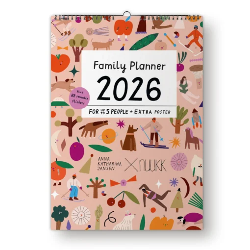 Nuukk Familienkalender 2026 (inkl. Poster + 88 Sticker) | Ponys u. Picknick