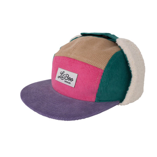 LIL' BOO 5 Panel Cord CAP mit Fleece und Ohrenklappen | retro – Bild 3