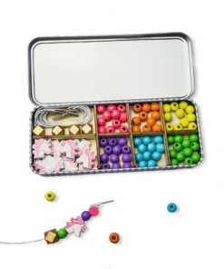 Cotton Twist Holzperlen Armband 5er Set Dose | Einhorn