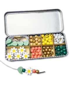 Cotton Twist Holzperlen Armband 5er Set Dose | Gäseblümchen