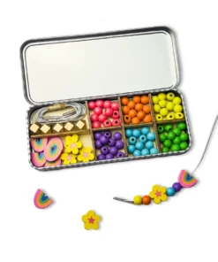 Cotton Twist Holzperlen Armband 5er Set Dose | Regenbogen
