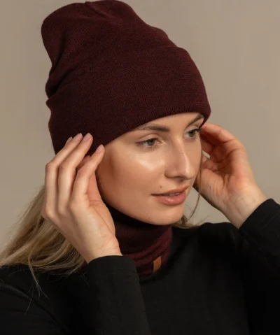 MENIQUE Unisex MERINO BEANIE ERW | cherry