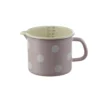 Emaille Messbecher (1L) mit Skala | rosa - Tupfen