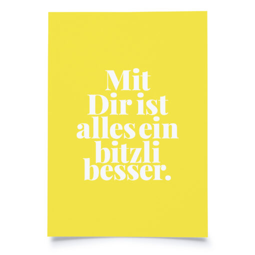 Tadah Postkarte | Mit dir ist alles bizzeli besser