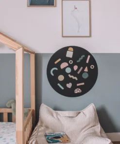 FERFLEX Magnettafel rund (selbstklebend) | schwarz