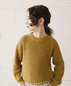 Tiralahilacha Kinder unisex Strick Pullover GOLAF | senf