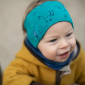 Glückskind Stirnband Merinowolle & Seide Waldtiere | smaragd