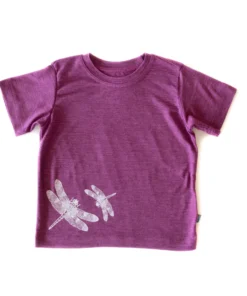 Glückskind T-Shirt Merinowolle & Seide | Libelle Zwetschke
