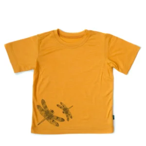 T-Shirt Merinowolle & Seide Libelle gelb