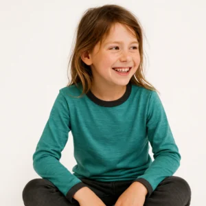 Glückskind Shirt Merinowolle & Seide | smaragd uni