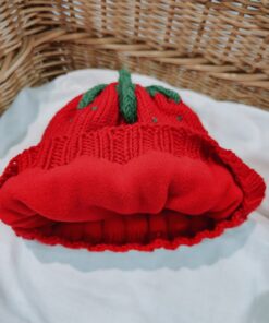 Alternative view of Baby Mütze handgestrickt Erdbeere