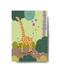 Karinlenaschmid A6 Postkarte | Giraffe auf Zehenspitzen
