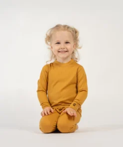 MENIQUE Kinder Langarmshirt 160 Merino | MUSTARD