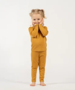 MENIQUE Kinder Leggins Hose 160 Merino | Mustard