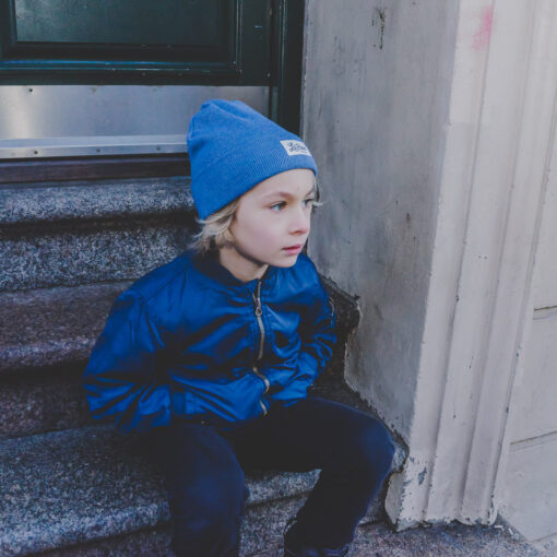 LIL' BOO Classic Beanie (100% Baumwolle) | med blue – Bild 2