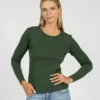 MENIQUE Damen Langarmshirt 160 Merino | Grün