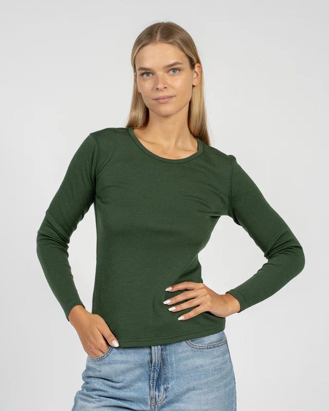 MENIQUE Damen Langarmshirt 160 Merino | Grün