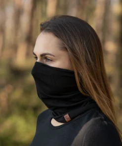 MENIQUE Merino Halswärmer/Schlauchschal Unisex | SCHWARZ