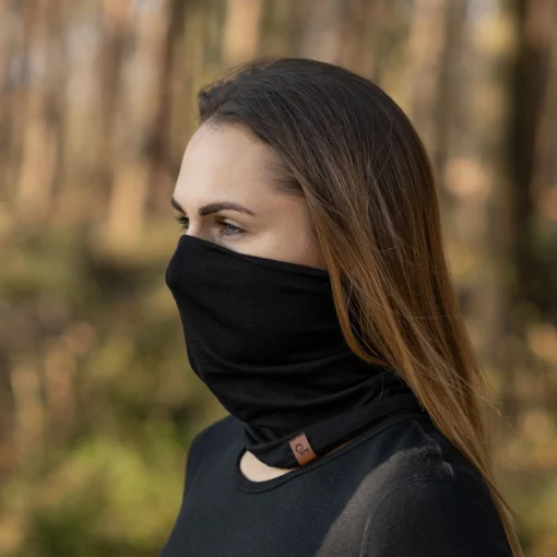 MENIQUE Merino Halswärmer/Schlauchschal Unisex | SCHWARZ