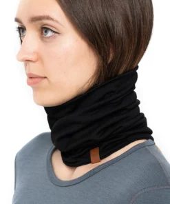 MENIQUE Merino Halswärmer/Schlauchschal Unisex | SCHWARZ