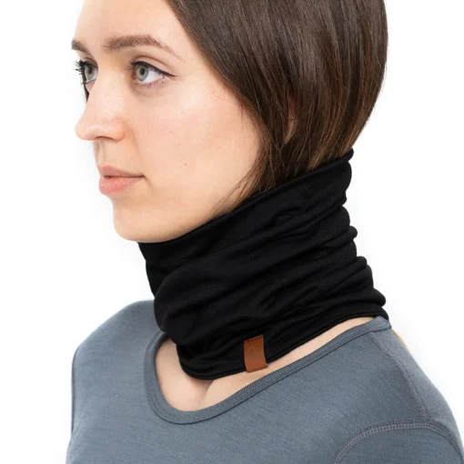 MENIQUE Merino Halswärmer/Schlauchschal Unisex | SCHWARZ