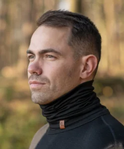 MENIQUE Merino Halswärmer/Schlauchschal Unisex | SCHWARZ