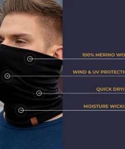 MENIQUE Merino Halswärmer/Schlauchschal Unisex | SCHWARZ
