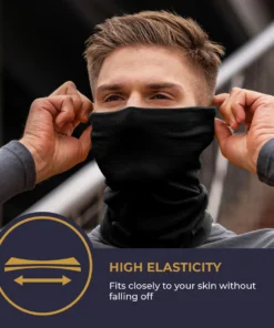 MENIQUE Merino Halswärmer/Schlauchschal Unisex | SCHWARZ