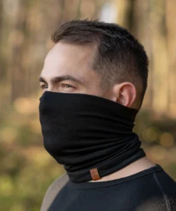 MENIQUE Merino Halswärmer/Schlauchschal Unisex | SCHWARZ