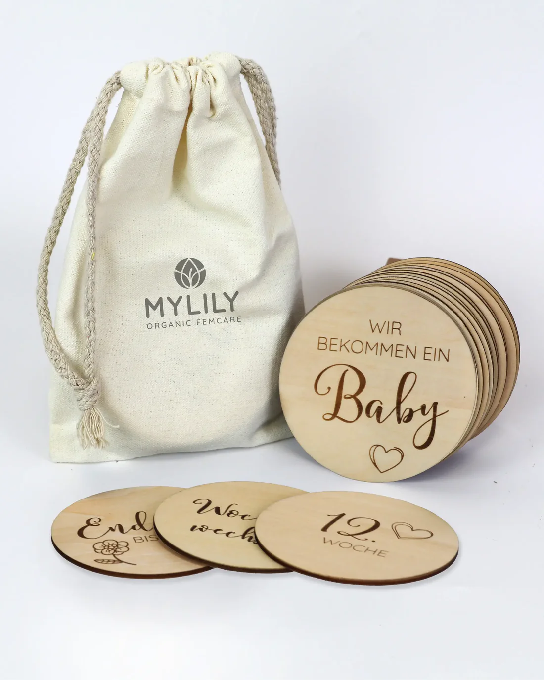 MYLILY Meilenkarten Holz | Schwangerschaft