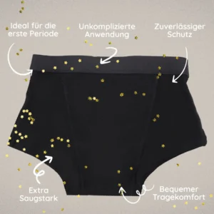 MYLILY Periodenunterwäsche TEENS BOXER SLIP | schwarz