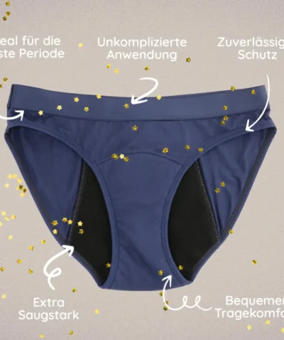 MYLILY Periodenunterwäsche TEENS SLIP | Blau