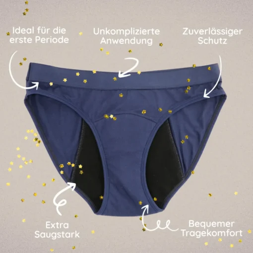 MYLILY Periodenunterwäsche TEENS SLIP | Blau