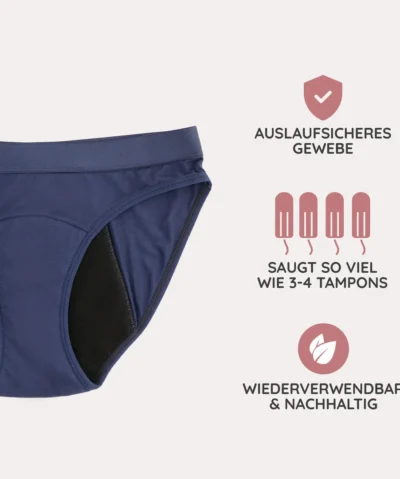 MYLILY Periodenunterwäsche TEENS SLIP | Blau