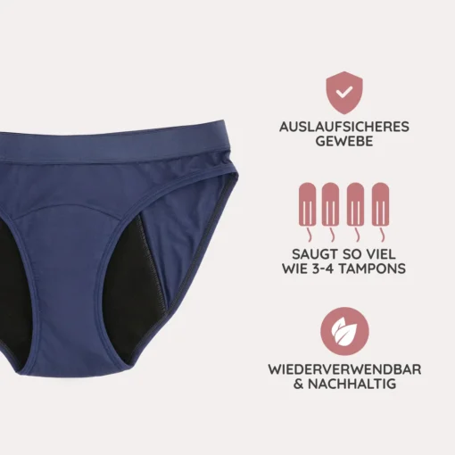 MYLILY Periodenunterwäsche TEENS SLIP | Blau