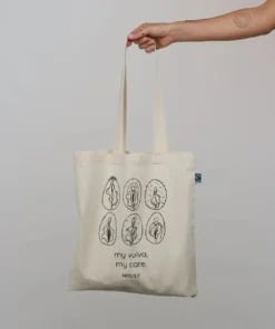 MYLILY Jutebeutel aus Bio-Baumwolle (14 L) | Vulva