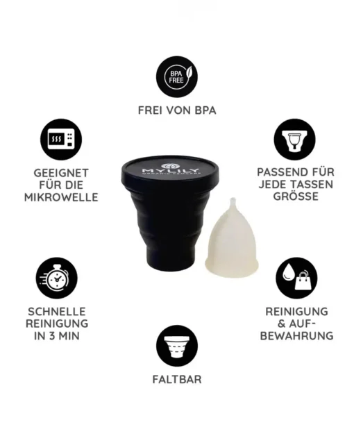MYLILY Menstruationstassen Case | schwarz – Bild 3