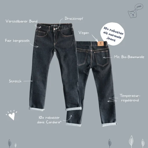 dreifeder Maxi Jeans Wide (5-13J) | indigo – Bild 3