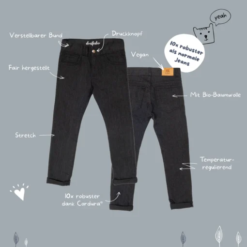 dreifeder Maxi Jeans (5-13J) | black – Bild 2