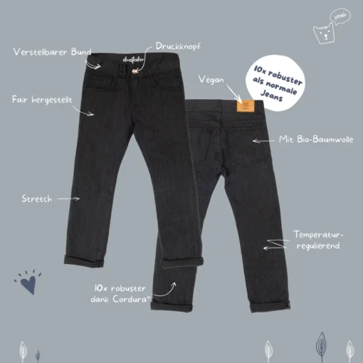 dreifeder Maxi Jeans Straight (5-13J) | black – Bild 2
