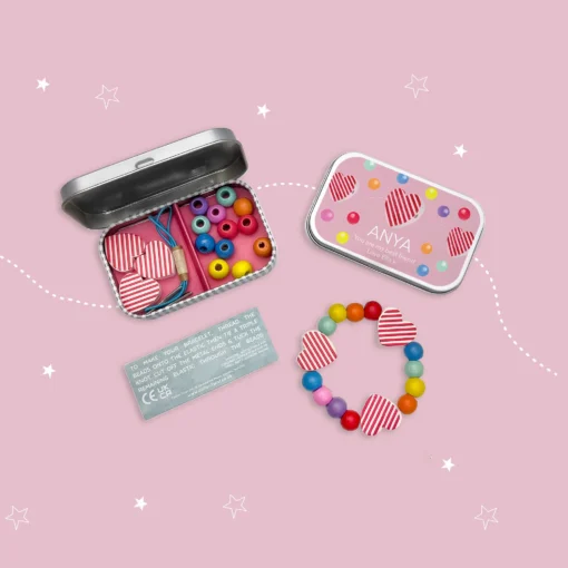 Cotton Twist Holzperlen Kreativ Set Armband Dose | Heart